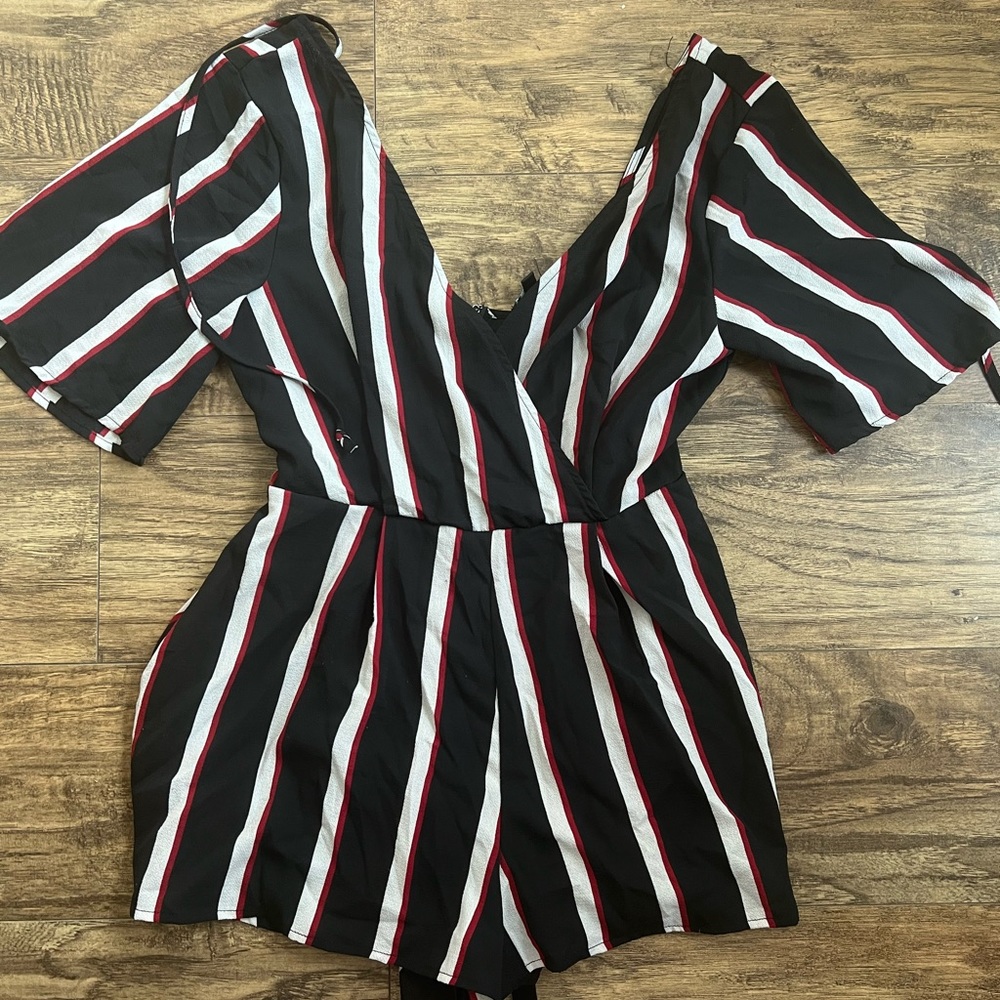 Black striped Romper
